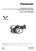 Предварительный просмотр 1 страницы Panasonic Varicam AU-VCVF20G Operating Instructions Manual