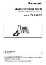 Panasonic VE-GD25TA Quick Reference Manual preview