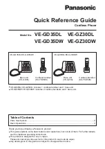 Panasonic VE-GD35DL Quick Reference Manual preview