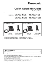 Panasonic VE-GD36DL Quick Reference Manual preview