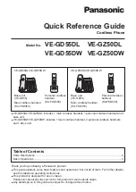 Preview for 1 page of Panasonic VE-GD55DL Quick Reference Manual