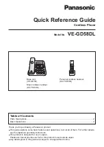 Panasonic VE-GD58DL Quick Reference Manual preview