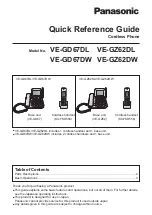 Panasonic VE-GD67DL Quick Reference Manual preview
