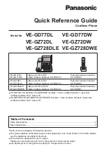 Panasonic VE-GD77DL Quick Reference Manual preview