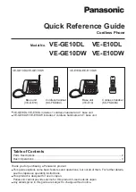 Panasonic VE-GE10DL Quick Reference Manual preview