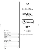 Preview for 2 page of Panasonic Viera AX670H series Operating Instructions Manual