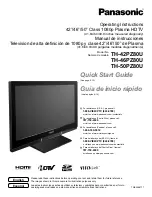 Предварительный просмотр 1 страницы Panasonic Viera Link TH-42PZ80U Operating Instructions Manual