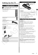 Preview for 7 page of Panasonic Viera TC-40D400C Owner'S Manual