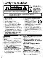 Предварительный просмотр 4 страницы Panasonic Viera TC-P42C2 Operating Instructions Manual