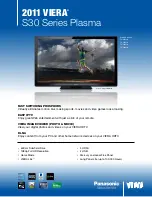 Panasonic VIERA TC-P42S30 Specification Sheet preview