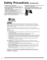 Предварительный просмотр 6 страницы Panasonic Viera TC-P42X1 Operating Instructions Manual