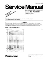 Предварительный просмотр 1 страницы Panasonic Viera TC-P42X60H Service Manual