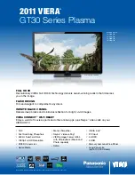 Panasonic VIERA TC-P50GT30 Specification Sheet preview