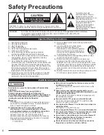 Preview for 4 page of Panasonic Viera TC-P50VT20 Operating Instructions Manual