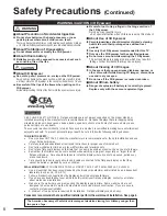 Preview for 6 page of Panasonic Viera TC-P50VT20 Operating Instructions Manual