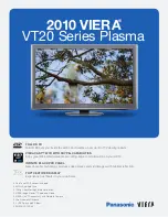 Предварительный просмотр 1 страницы Panasonic Viera TC-P50VT20 Specification Sheet