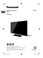 Предварительный просмотр 1 страницы Panasonic VIERA TH-24F400Z Operating Instructions Manual