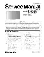 Предварительный просмотр 1 страницы Panasonic Viera TH-32A400H Service Manual