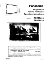 Preview for 1 page of Panasonic Viera TH-37PA20 Operating Instructions Manual