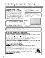 Preview for 4 page of Panasonic Viera TH-37PV70EYA Operating Instructions Manual