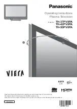 Panasonic Viera TH-37PV8PA Operating Instructions Manual preview