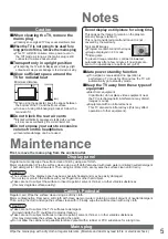 Preview for 5 page of Panasonic Viera TH-37PV8PA Operating Instructions Manual