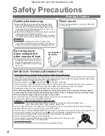 Предварительный просмотр 4 страницы Panasonic Viera TH-37PX60B Operating Instructions Manual