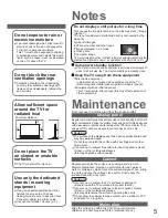 Preview for 5 page of Panasonic Viera TH-37PX70BA Operating Instructions Manual