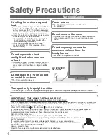 Предварительный просмотр 4 страницы Panasonic Viera TH-37PX80B Operating Instructions Manual