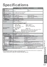 Предварительный просмотр 51 страницы Panasonic Viera TH-37PX80E Operating Instructions Manual