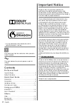 Preview for 2 page of Panasonic VIERA TH-40DX600U Operating Instructions Manual