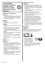 Предварительный просмотр 4 страницы Panasonic Viera TH-40DX650H Operating Instructions Manual