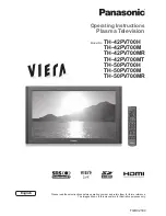 Panasonic Viera TH-42PV700H Operating Instructions Manual preview