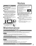 Preview for 5 page of Panasonic Viera TH-42PV700H Operating Instructions Manual