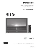 Panasonic VIERA TH-42PV7AZ Operating Instructions Manual preview