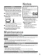 Preview for 5 page of Panasonic Viera TH-42PV8AZ Operating Instructions Manual