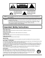 Предварительный просмотр 2 страницы Panasonic Viera TH-42PW3 Operating Instructions Manual