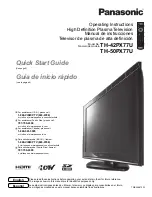 Предварительный просмотр 1 страницы Panasonic Viera TH-42PX77 Quick Start Manual