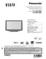 Предварительный просмотр 1 страницы Panasonic Viera TH-42PY85P Operating Instructions Manual