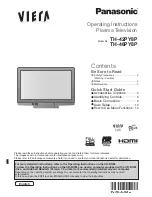 Предварительный просмотр 1 страницы Panasonic Viera TH-42PY8P Operating Instructions Manual