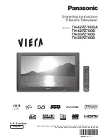 Panasonic Viera TH-42PZ700B Operating Instructions Manual preview