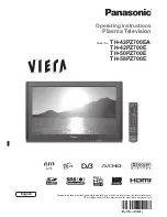 Panasonic Viera TH-42PZ700E Operating Instructions Manual preview