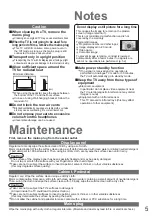 Preview for 5 page of Panasonic Viera TH-42PZ800E Operating Instructions Manual