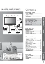 Предварительный просмотр 3 страницы Panasonic Viera TH-42PZ80E Operating Instructions Manual