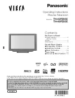 Preview for 1 page of Panasonic Viera TH-42PZ85E Operating Instructions Manual