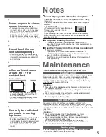 Preview for 5 page of Panasonic Viera TH-42PZ8B Operating Instructions Manual