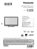 Panasonic Viera TH-42PZ8E Operating Instructions Manual preview