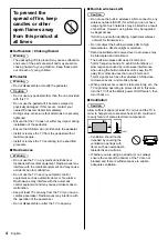 Предварительный просмотр 4 страницы Panasonic VIERA TH-43EX600A Operating Instructions Manual