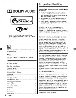 Предварительный просмотр 2 страницы Panasonic Viera TH-43EX600H Operating Instructions Manual