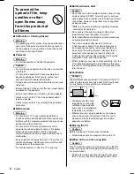 Предварительный просмотр 4 страницы Panasonic Viera TH-43EX600H Operating Instructions Manual